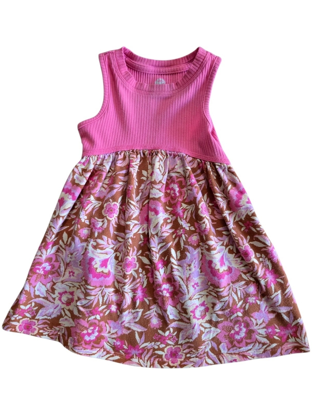 wonder nation Pink Ribbed Summer Dress Toddler 2T